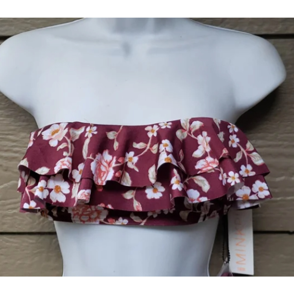 MinkPink Rhapsody Layered Bandeau Bikini TOP Medium NEW
